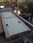 During levelling with a 'DYI' router/sled and levelling jig