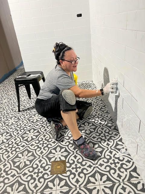Tiling and grouting